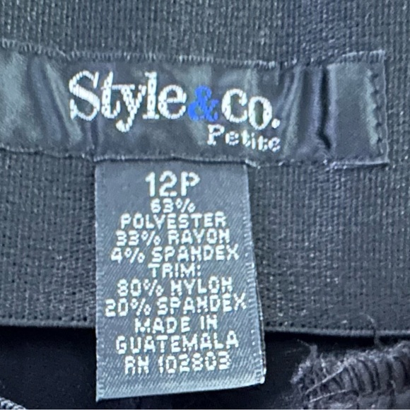 DESIGNED BY STYLE & CO!!! NWT STRAIGHT LEG TUMMY CONTROL BLACK 12P PANTS. - Picture 3 of 4